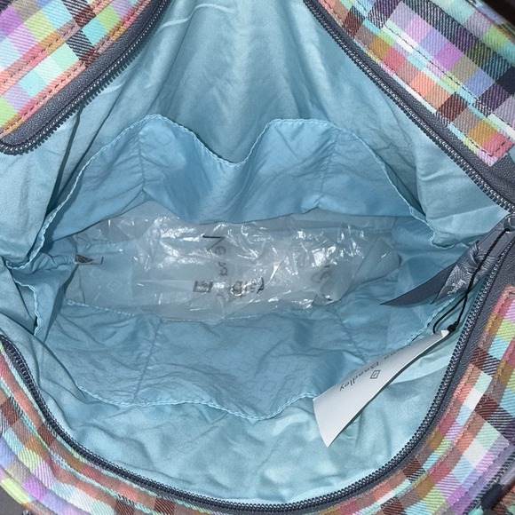 Vera Bradley Medium Tote Bag Purse Shoulder Bag in Gingham Plaid Pattern - Picture 10 of 13